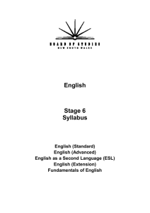 English Stage 6 Syllabus