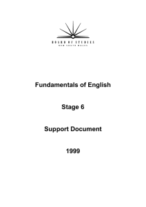 Fundamentals of English Stage 6 Support Document