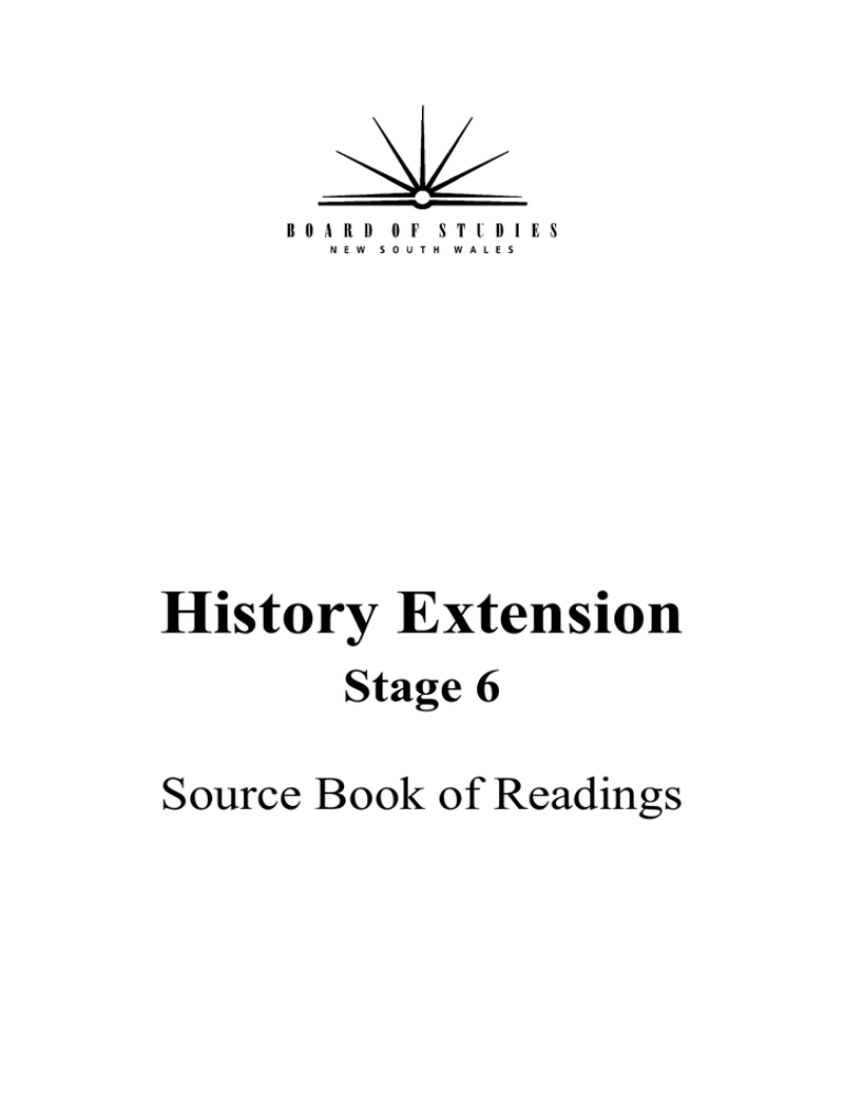 History Extension Stage 6 Source Book Of Readings