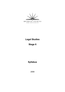 Legal Studies Stage 6 Syllabus