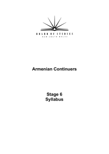 Armenian Continuers Stage 6 Syllabus
