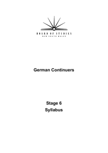 German Continuers  Stage 6 Syllabus