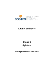 Latin Continuers  Stage 6 Syllabus