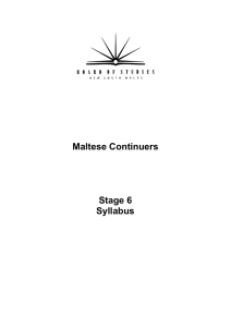 Maltese Continuers Stage 6 Syllabus