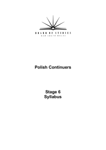 Polish Continuers Stage 6 Syllabus