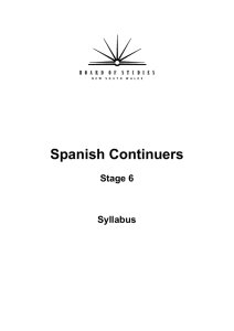 Spanish Continuers Stage 6 Syllabus
