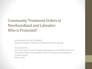 Community Treatment Orders in Newfoundland and Labrador: Who is Protected?