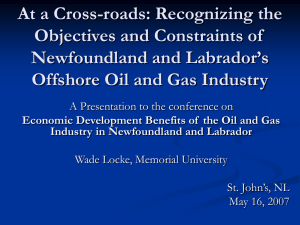 At a Cross-roads: Recognizing the Objectives and Constraints of Newfoundland and Labrador’s