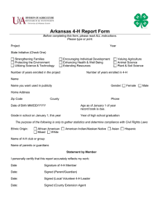 Arkansas 4-H Report Form