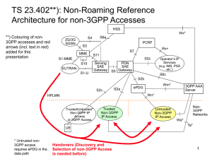TS 23.402**): Non-Roaming Reference Architecture for non-3GPP Accesses **) Colouring of non-