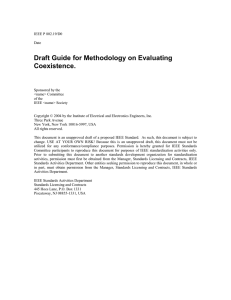 Draft Guide for Methodology on Evaluating Coexistence.