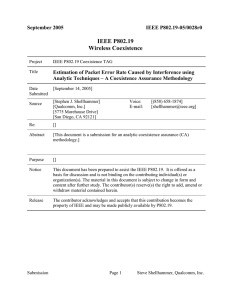 IEEE P802.19 Wireless Coexistence