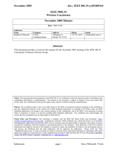November 2005  doc.: IEEE 802.19-yy05/0052r0 IEEE P802.19