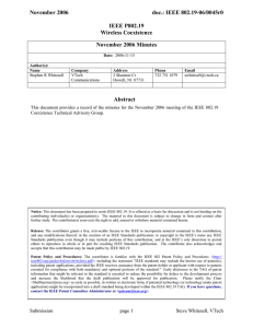 November 2006  doc.: IEEE 802.19-06/0045r0 IEEE P802.19