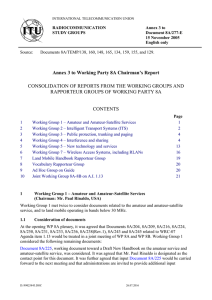 Annex 3 to Working Party 8A Chairman’s Report CONTENTS