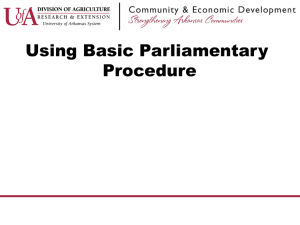 Using Basic Parliamentary Procedure