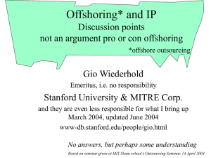 Offshoring* and IP