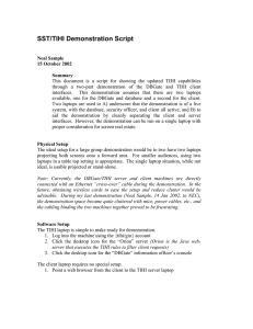 SST/TIHI Demonstration Script