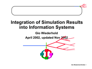 Integration of Simulation Results into Information Systems Gio Wiederhold