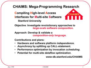 CHAIMS: Mega-Programming Research C H A