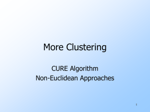 More Clustering CURE Algorithm Non-Euclidean Approaches 1