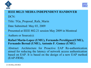 • IEEE 802.21 MEDIA INDEPENDENT HANDOVER DCN: Title: TGa_Proposal_Rafa_Marin