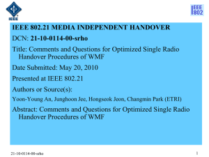 IEEE 802.21 MEDIA INDEPENDENT HANDOVER 21-10-0114-00-srho Handover Procedures of WMF