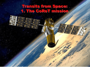 Transits from Space: 1. The CoRoT mission