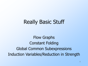 Really Basic Stuff Flow Graphs Constant Folding Global Common Subexpressions