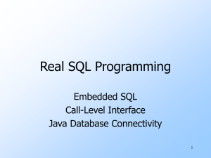 Real SQL Programming Embedded SQL Call-Level Interface Java Database Connectivity