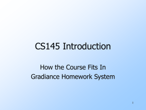 CS145 Introduction How the Course Fits In Gradiance Homework System 1