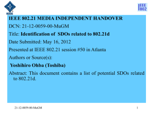 IEEE 802.21 MEDIA INDEPENDENT HANDOVER DCN: 21-12-0059-00-MuGM Date Submitted: May 16, 2012