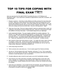 STRESS TOP 10 TIPS FOR COPING WITH FINAL EXAM