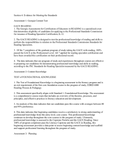 Section 4: Evidence for Meeting the Standards  GACE READING