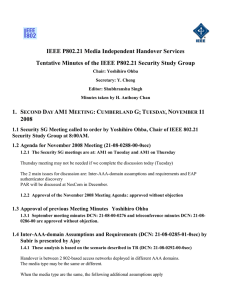 IEEE P802.21 Media Independent Handover Services