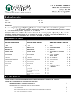 3 Month Probationary Period Review Template