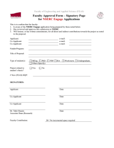 Faculty Approval Form – Signatory Page for Applications NSERC Engage