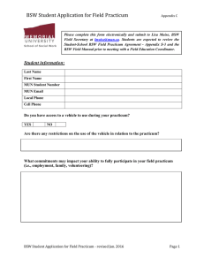BSW Student Application for Field Practicum