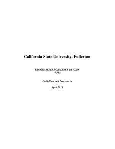 California State University, Fullerton  PROGRAM PERFORMANCE