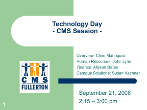 Technology Day - CMS Session -