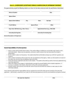 Form A—SUPERVISORY ACCEPTANCE FORM &amp; CLARIFICATION OF INTERNSHIP CONTRACT