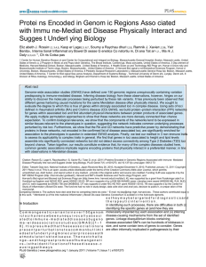 Protei ns Encoded in Genom ic Regions Asso ciated