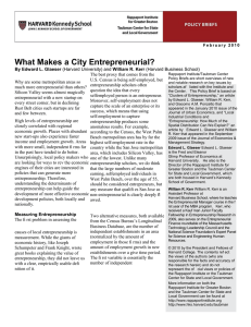 What Makes a City Entrepreneurial?