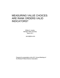MEASURING VALUE CHOICES: ARE RANK ORDERS VALID INDICATORS?