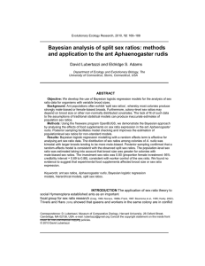 Bayesian analysis of split sex ratios: methods