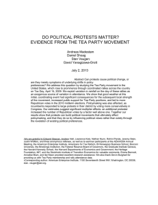 DO POLITICAL PROTESTS MATTER? EVIDENCE FROM THE TEA PARTY MOVEMENT  Andreas Madestam