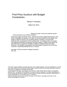 First-Price Auctions with Budget Constraints *† Maciej H. Kotowski