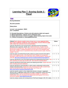 Learning Plan 7: Scoring Guide 2 - Fiscal  Team
