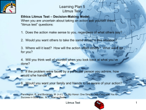 Learning Plan 5 Litmus Test