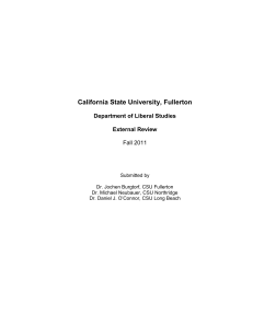 California State University, Fullerton Department of Liberal Studies External Review